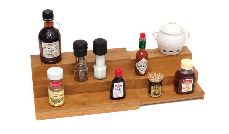 Lipper International 8807 Bamboo Wood Expandable 3-Tier Step Shelf Kitchen Organizer, 12" x 7-7/8" x 4-1/4" - Image 5